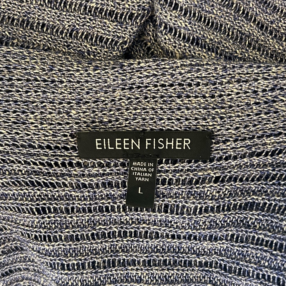 Eileen Fisher Open-Front Ribbed Knit Duster Sweater - Lavender - L - Picture 3 of 5